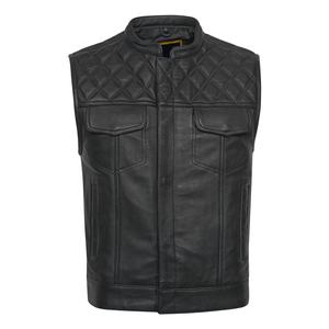 Gilets en cuir de qualité supérieure en gros – Gilet d'hiver respirant en cuir pour homme, personnalisable, grande taille, col rond, pour moto - Product Image 5