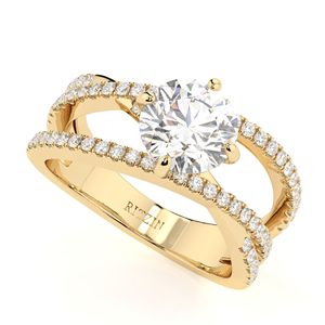 1.00CTRound Cut diamond Criss <b>Cross</b> Anniversary Ring for Women - Product Image 2