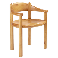 Chaise de salle à manger moderne d'inspiration scandinave, écologique, avec structure en teck massif, finition naturelle, design élégant pour usage commercial