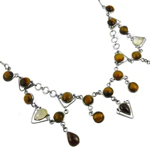 Collar de Plata 925 con Piedra de Ojo de Tigre para Mujer, Colgantes y Dijes Finos - Product Image 3