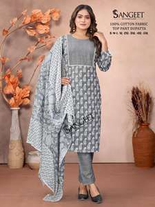 Maruti Fashion's Summer Collection 100% Algodón puro Impreso Top Bottom & Dupatta Estilo indio y pakistaní - Product Image 2
