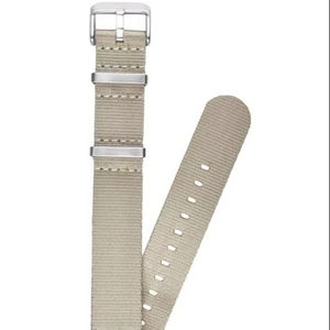Bracelets de montre connectée unisexe 20-22 mm B20 en nylon beige 27 cm, élastiques, résistants à l'eau, respirants, légers, souples et ajustables pour le sport - Product Image 1