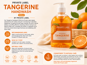 Jabón de Manos con Aroma a Mandarina de Marca Privada 500ml OEM |   Jabón de Manos Vegano con Aroma Cítrico |   España UE - Product Image 3