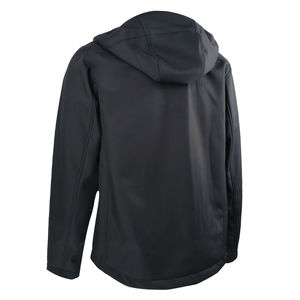 Vestes de travail softshell zippées personnalisées à la mode veste à capuche pour hommes en plein air noir - Product Image 3