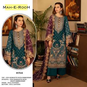 Costume pakistanais noir avec broderie Georgette Festival Wear pour Eid Indian Dress Salwar Style dans de nouveaux costumes de créateurs - Product Image 6