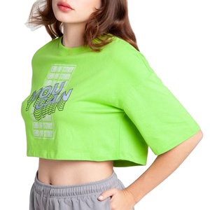 Camiseta corta para mujer más vendida, último estilo para el verano, ecológica, económica, personalizable, diseño de impresión limitado - Product Image 4