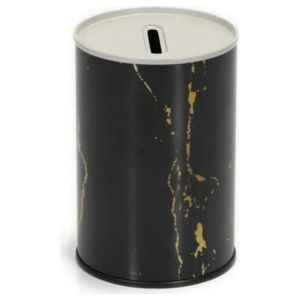 Tirelire ronde en métal Kontensan Marble Black 0,3L et porte-monnaie EF15050 73x110mm Turquie - Product Image 3