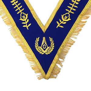 High Quality <b>Masonic</b> Regalia Gold Plated <b>Masonic</b> Collar Handmade Embroidery Brush Best Manufacturing Style OEM Available - Product Image 3