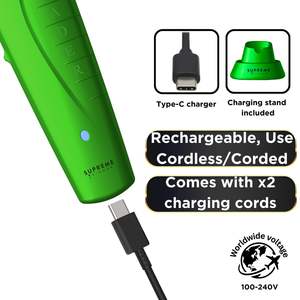 Tondeuse à cheveux sans fil DLC T Blade pour hommes, autonomie de 210 minutes, tondeuse à barbe, lame en acier inoxydable vert acide, batterie - Product Image 5