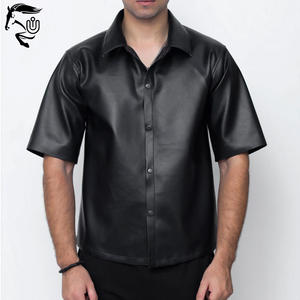 UNBRIDLEDS INDUSTRY Chemises décontractées pour hommes en cuir véritable de haute qualité Matériau respirant et à séchage rapide - Product Image 5