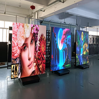 Écran d'affichage LED numérique pliable P1.53 pour intérieur, prix d'usine, 1280*1920mm, protection, écran d'affichage LED mobile sur pied