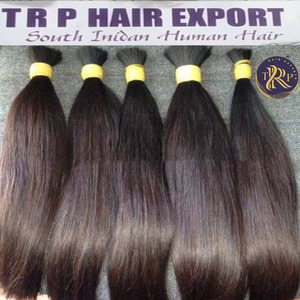 Virgin Raw Indian Temple Hair 100% Natural Black Extensiones de cabello humano de alta calidad en Body Wave y Kinky Curl Style - Product Image 4
