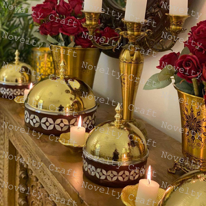 ฝาปิดสเตนเลสสตีลทำด้วยมือของแม่มุกหรูหราและมีสไตล์สำหรับการนำเสนออาหารที่ทนทาน - Product Image 5