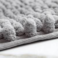 Tapis de bain gris capitonné rectangulaire avec dos antidérapant, style moderne, lavable en machine, pour usage domestique