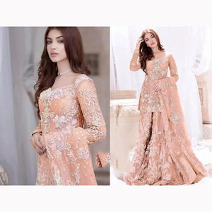 Prix de gros A-ligne Boho Pakistanaise Coton Robes Longue Viscose Lin Robe pour les Femmes à vendre - Product Image 3