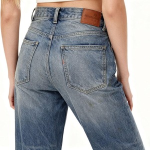 Vente en gros d'usine, pantalon en jean délavé personnalisé, jean pour femme avec logo personnalisé - Product Image 6