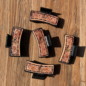 กิ๊บหนีบผมหนังสัตว์สำหรับผู้หญิงอุปกรณ์แต่งผมแบบหนีบผมทำจากหนังแท้ - Product Image 3