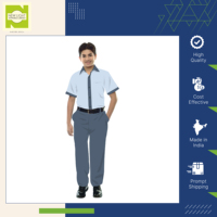 Personalización posible para pantalones casuales ajustados con parte delantera plana uniforme escolar juvenil para niños y niñas a precio competitivo
