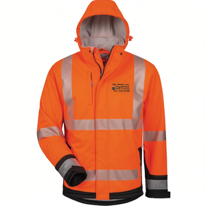 เสื้อแจ็คเก็ตอุปกรณ์นิรภัยและเอาชีวิตรอดแบบซอฟต์เชลล์สีส้ม/ดำ ลูกัส รุ่น ELYSEE ที่มองเห็นได้ชัดเจน - Product Image 2