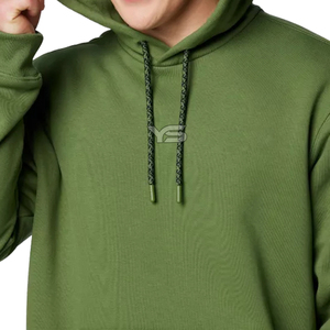 เสื้อมีฮู้ดสีเขียวสำหรับผู้ชาย, เสื้อสวมหัวสไตล์สีพื้นพิมพ์ผ้าไหมแบบดิจิตอลผ้าทอ - Product Image 5