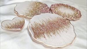Super Quality Luxury Custom Designs <b>Epoxy</b> <b>Resin</b> Coasters & Mats & Pads for Home Decor Wholesale <b>Price</b> Gift Sets Available - Product Image 2