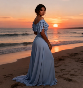 sachin and babi light blue dress Beach Wedding Guest Dresses & Outfits