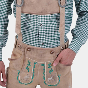 Bavarois Lederhosen traditionnel Oktoberfest Costume pour hommes authentique cuir Shorts vêtements en gros commandes personnalisées - Product Image 3