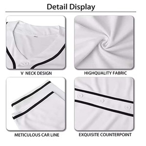 Uniforme d'équipe respirant de maillot de baseball en polyester 100% personnalisé avec logo avant Style de jeu de motif solide pour club ou ligue - Product Image 4