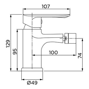 Grifo Mezclador para Bidé Cromado ONE, Modelo SCARUB0870CR, para Idro Bric ONE Chrome Bidet - Product Image 2