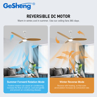 Ventilateur de plafond LED 52 pouces avec lumière et télécommande, moteur DC silencieux à profil bas, ventilateur de plafond moderne pour chambre à coucher et salon