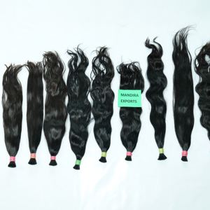 Vente en gros en vrac Extensions de cheveux humains de temple vietnamien vierge 100% non transformés Vendeurs indiens de style vague de corps droit noir - Product Image 3