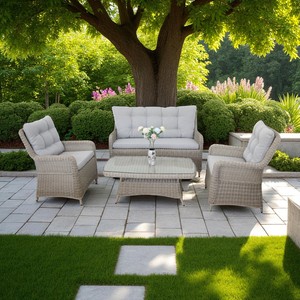 VT3 Poly Rattan Sofa Set Comfortable Faux <b>Wicker</b> Waterproof Eco-Friendly Furniture Living Room Villa Asian Style Leisure Seating - Product Image 5