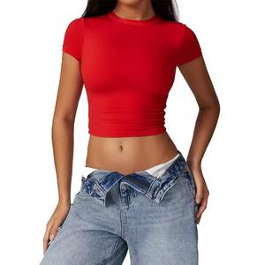 Camiseta sin Mangas Corta para Mujer, Diseño Floral sin Costuras, Secado Rápido, Transpirable, de Poliéster - Gran Oferta - Product Image 6