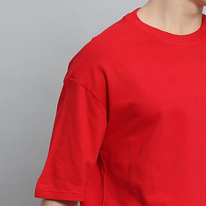 T-shirt pour homme en coton et fibre de bambou de qualité supérieure, couleur unie, surdimensionné, lourd, vintage, taille plus, respirant, vierge - Product Image 2