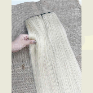 CLIP Rubio en extensiones de cabello humano vietnamita procesamiento ruso técnica eslava virgen suave textura sedosa Exportación de fábrica - Product Image 4