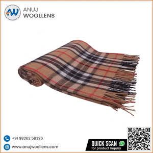 Manta a cuadros de lana de tartán súper suave barata de invierno promocional de alta calidad - Product Image 3