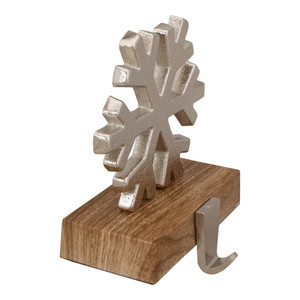 Best Sale Metal Snowflakes with Wood Base Hanging Christmas Decorations Stockholder - Product Image 3