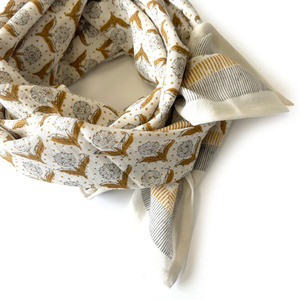 Pañuelos Cuadrados Personalizados Hechos a Mano al por Mayor, Multicolores, con Estampado Floral, Impresión por Descarga en Algodón, Moda para las Cuatro Estaciones - Product Image 1