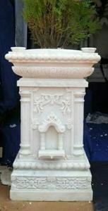 Benutzer definierte hand geschnitzte Marmor <span class=keywords><strong>Tulsi</strong></span> Pflanzer Naturstein dekorative Blumentopf für Zuhause und spirituelle Orte Elegante Wohnkultur