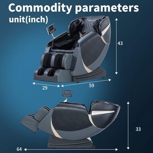 Sillón de Masaje de Cuerpo Completo, Único, con Estiramiento de Tobillos, Gravedad Cero, Shiatsu, Reclinable, con Reposapiés Eléctrico - Product Image 2