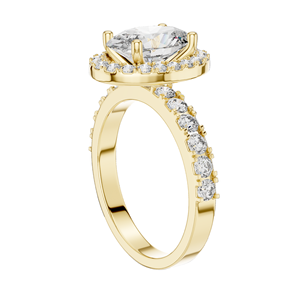 Bague de fiançailles pour femme avec diamant de laboratoire ovale de 2,44 carats, taille halo, VVS-VS EF CVD, or 18 carats, 14 carats, 10 carats et argent 925, rose - Product Image 5