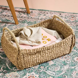 Cesta de Almacenamiento de Pasto Marino Natural con Asas, Forma Rectangular, Cesta Ecológica y Organizador de Decoración para el Hogar de Vietnam - Product Image 3