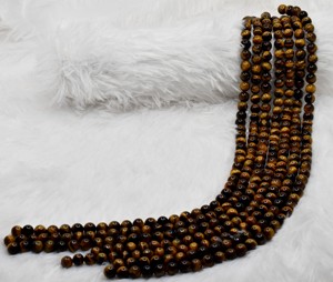 Populares Cuentas Redondas Lisas de Ojo de Tigre Amarillo de 8MM, Piedras Preciosas Naturales Sueltas al por Mayor - Product Image 3