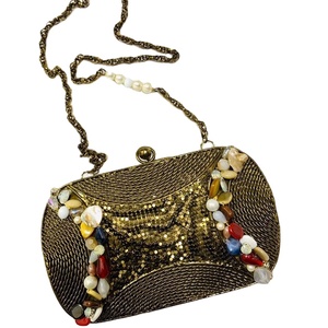 Brass MOP Clutches | Exclusive Designer Handmade Bridal Evening Ladies Brass Mother of <b>Pearl</b> Clutch <b>Bag</b> - Product Image 1