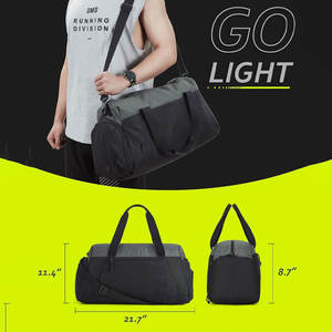 Athletic Gym <b>Bag</b> with Separate <b>Shoe</b> Compartment and Side Handle - Product Image 3