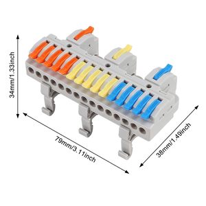 3 15 4428_4/8 Automotive Cable Terminal Blocks Electric Universal <b>Quick</b> Conductor Splitter Push-in Copper Wire <b>Connector</b> 600V - Product Image 5