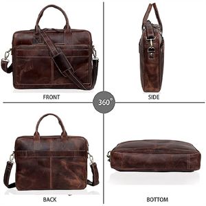 Nuevo 2025 calidad superior precio bajo personalizado al por mayor hombres Oficina negocios bolso de hombro bolsos de cuero genuino - Product Image 6