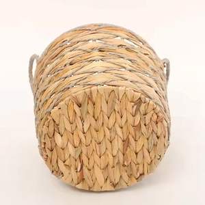 Cesta de jacinto de agua hecha a mano regalo ecológico listo organizador de almacenamiento decorativo Natural para compradores al por mayor - Product Image 6