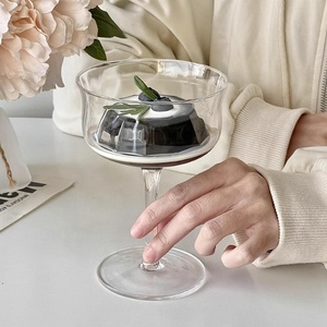 Clair court pied Smoothie verre pouding crème glacée Milkshake bagatelle tasse coupé verre <span class=keywords><strong>Transparent</strong></span> gobelet - Product Image 3