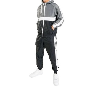 Ensemble de survêtement coupe-vent en nylon avec logo personnalisé, veste respirante, ensemble de survêtement coupe-vent deux pièces pour hommes, survêtement zippé OEM 2026 - Product Image 1